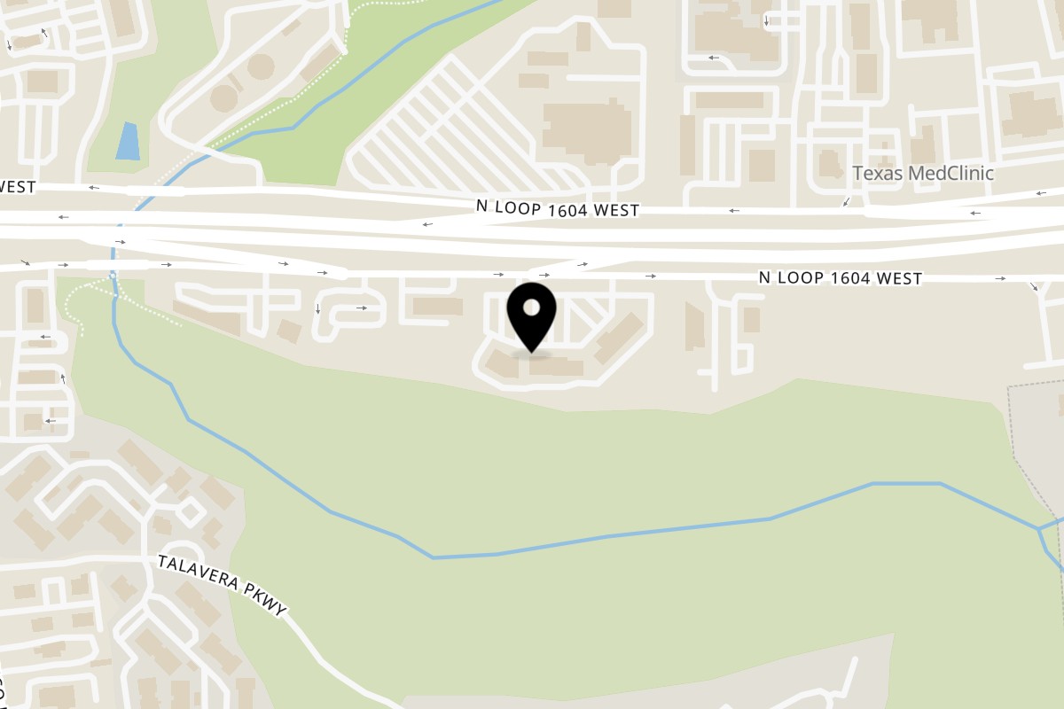 Map showing the location of Taste Buds Kitchen San Antonio – North on 434 N Loop 1604 W Ste 1105 in San Antonio