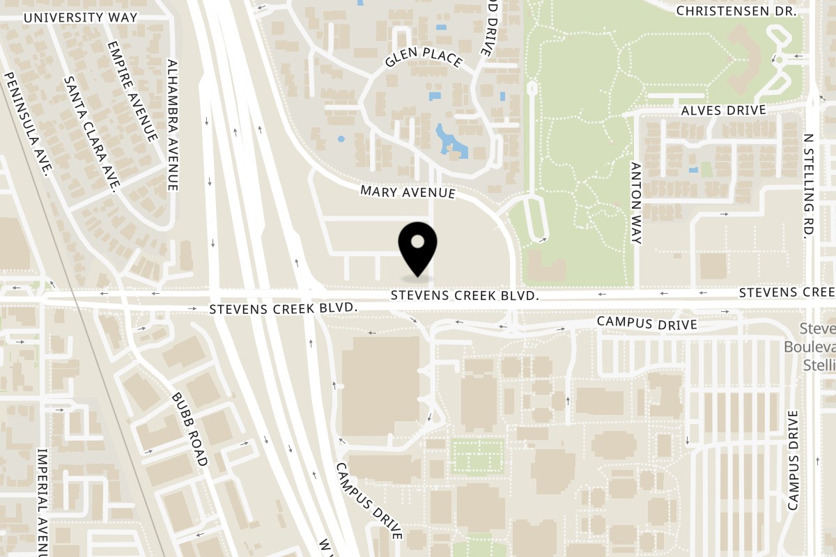 Map showing the location of Taste Buds Kitchen San Jose – Cupertino on 21301 Point Reyes Ter Ste 300 in Cupertino