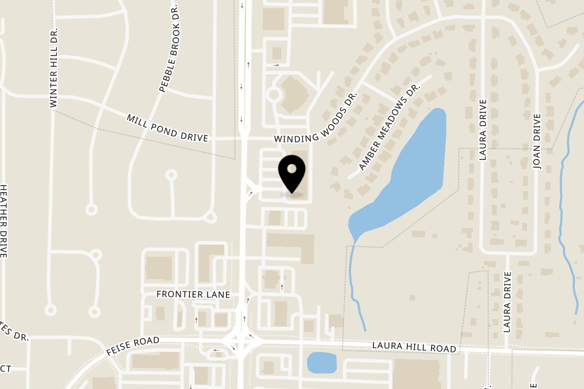Map showing the location of Taste Buds Kitchen St. Louis – O'Fallon on 367 Winding Woods Dr in O'Fallon