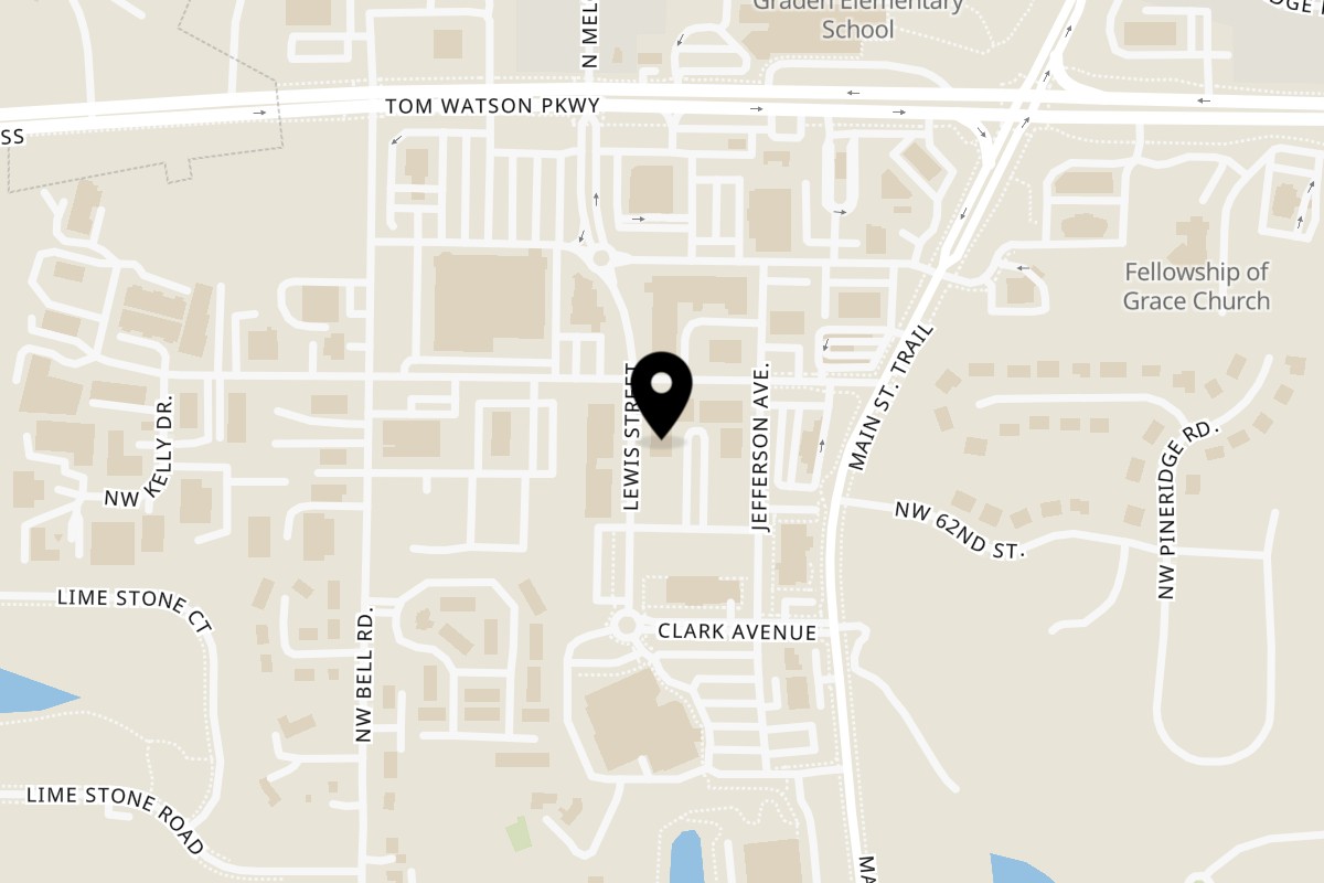 Map showing the location of Taste Buds Kitchen Kansas City – Parkville on 6265 Lewis St #101 in Parkville