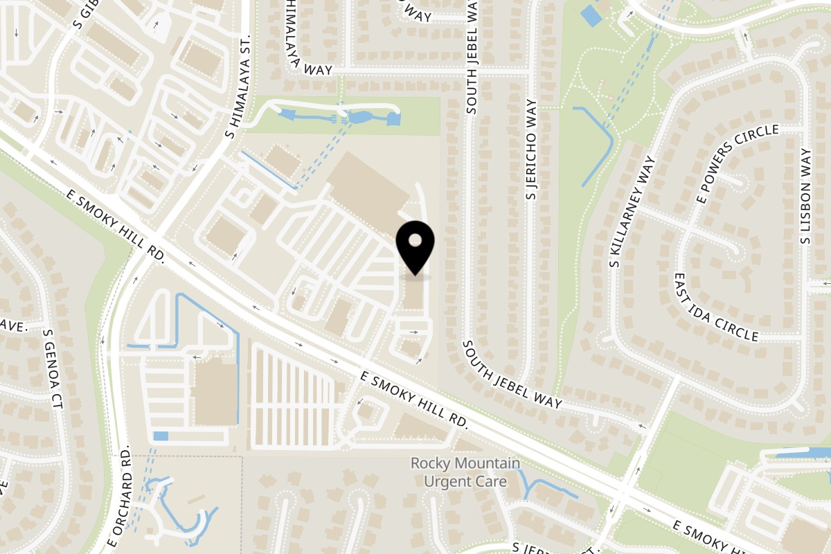 Map showing the location of Taste Buds Kitchen Denver – Centennial on 20269 E Smoky Hill Rd in Centennial